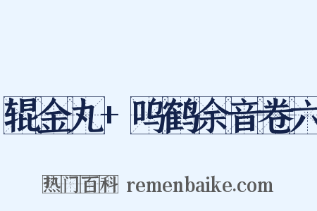 辊金丸+呜鹤余音卷六是什么意思的图片